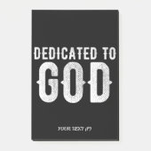 DEDICATED TO GOD COOL WHITE TEKST POST-IT® NOTES (Voorkant)