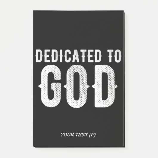 DEDICATED TO GOD COOL  WHITE TEKST POST-IT® NOTES (Voorkant)