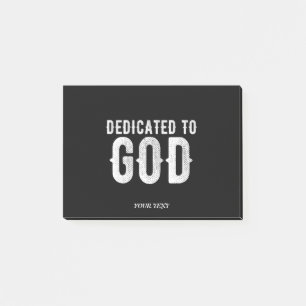 DEDICATED TO GOD COOL  WHITE TEKST POST-IT® NOTES