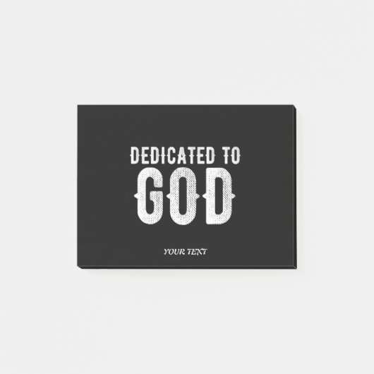DEDICATED TO GOD COOL  WHITE TEKST POST-IT® NOTES (Voorkant)