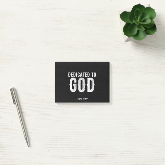 DEDICATED TO GOD COOL WHITE TEKST POST-IT® NOTES (Kantoor)