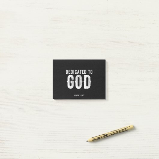 DEDICATED TO GOD COOL WHITE TEKST POST-IT® NOTES (Op bureau)
