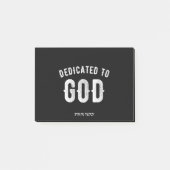 DEDICATED TO GOD  COOL WHITE TEKST POST-IT® NOTES (Voorkant)