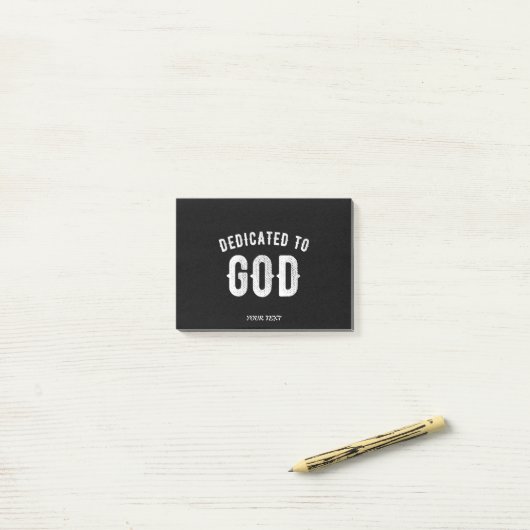 DEDICATED TO GOD  COOL WHITE TEKST POST-IT® NOTES (Op bureau)