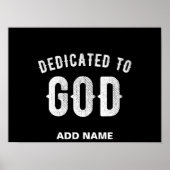 DEDICATED TO GOD  COOL WHITE TEKST POSTER (Voorkant)