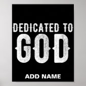 DEDICATED TO GOD COOL  WHITE TEKST POSTER (Voorkant)