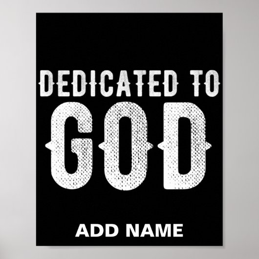 DEDICATED TO GOD COOL  WHITE TEKST POSTER (Voorkant)