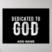 DEDICATED TO GOD COOL  WHITE TEKST POSTER (Voorkant)