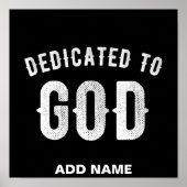 DEDICATED TO GOD COOL WHITE TEKST POSTER (Voorkant)