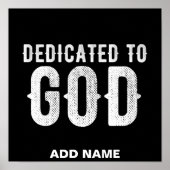 DEDICATED TO GOD COOL  WHITE TEKST POSTER (Voorkant)