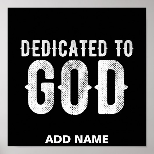 DEDICATED TO GOD COOL  WHITE TEKST POSTER (Voorkant)