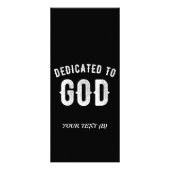 DEDICATED TO GOD COOL WHITE TEKST RECLAMEKAART (Achterkant)