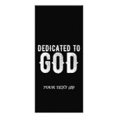 DEDICATED TO GOD COOL  WHITE TEKST RECLAMEKAART (Achterkant)