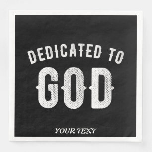 DEDICATED TO GOD COOL WHITE TEKST SERVET