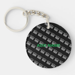 DEDICATED TO GOD  COOL WHITE TEKST SLEUTELHANGER