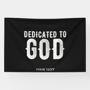 DEDICATED TO GOD COOL WHITE TEKST SPANDOEK