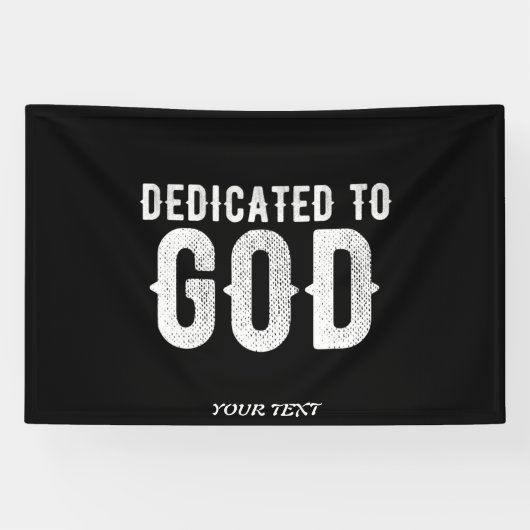 DEDICATED TO GOD COOL WHITE TEKST SPANDOEK (Horizontaal)