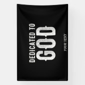 DEDICATED TO GOD COOL WHITE TEKST SPANDOEK (Verticaal)