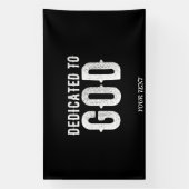 DEDICATED TO GOD COOL  WHITE TEKST SPANDOEK (Verticaal)