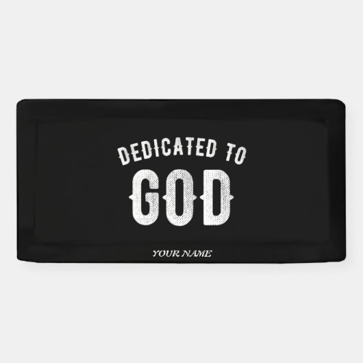 DEDICATED TO GOD  COOL WHITE TEKST SPANDOEK (Horizontaal)