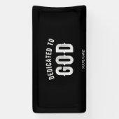 DEDICATED TO GOD  COOL WHITE TEKST SPANDOEK (Verticaal)