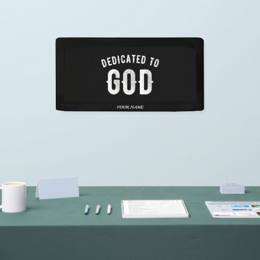 DEDICATED TO GOD  COOL WHITE TEKST SPANDOEK (Beurs)