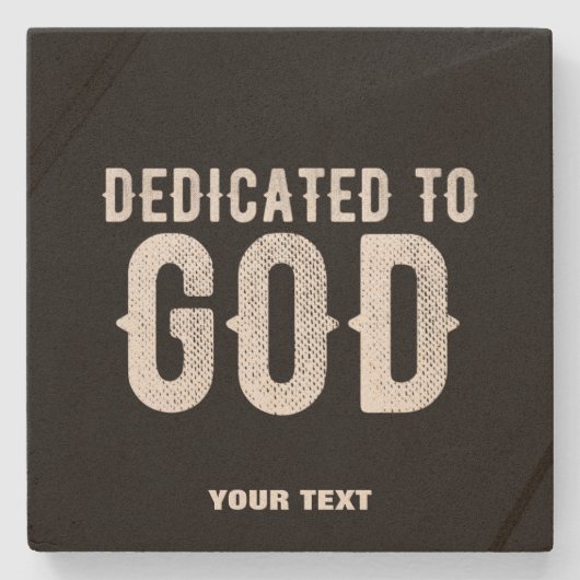 DEDICATED TO GOD COOL  WHITE TEKST STENEN ONDERZETTER (Voorkant)