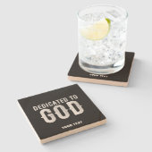 DEDICATED TO GOD COOL  WHITE TEKST STENEN ONDERZETTER (Zijkant)
