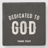 DEDICATED TO GOD  COOL WHITE TEKST STENEN ONDERZETTER (Voorkant)