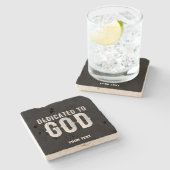 DEDICATED TO GOD COOL  WHITE TEKST STENEN ONDERZETTER (Zijkant)