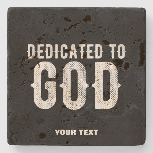 DEDICATED TO GOD COOL  WHITE TEKST STENEN ONDERZETTER (Voorkant)