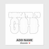 DEDICATED TO GOD COOL  WHITE TEKST STICKER (Vel)