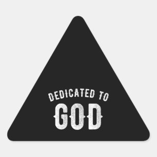 DEDICATED TO GOD  COOL WHITE TEKST STICKER