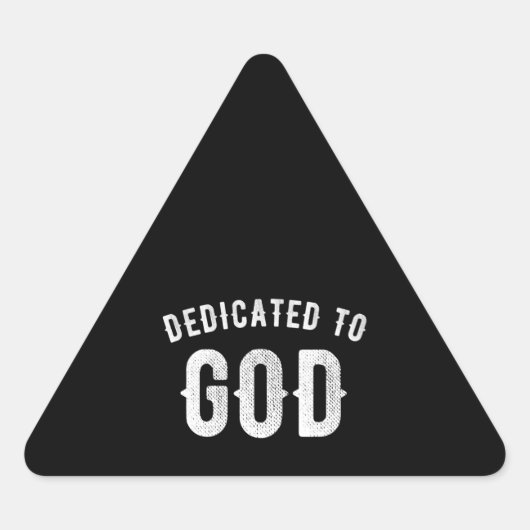DEDICATED TO GOD  COOL WHITE TEKST STICKER (Voorkant)