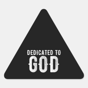 DEDICATED TO GOD COOL  WHITE TEKST STICKER