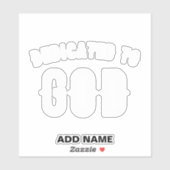 DEDICATED TO GOD  COOL WHITE TEKST STICKER (Vel)