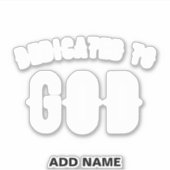 DEDICATED TO GOD  COOL WHITE TEKST STICKER (Voorkant)