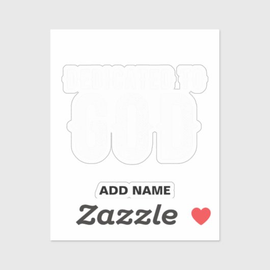 DEDICATED TO GOD COOL  WHITE TEKST STICKER (Vel)