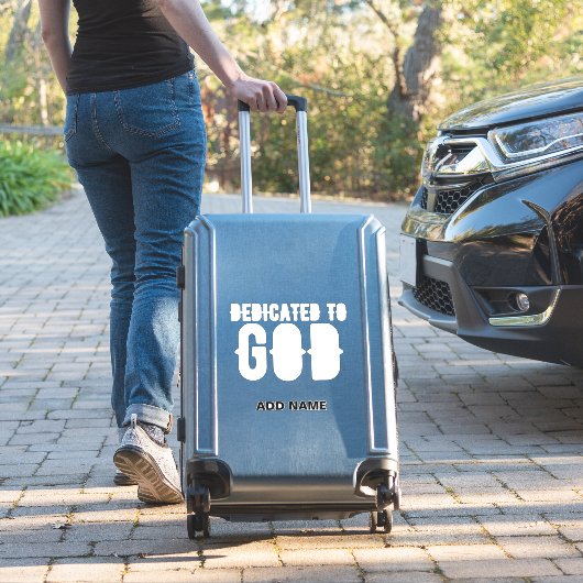 DEDICATED TO GOD COOL  WHITE TEKST STICKER (Koffer Insitu)