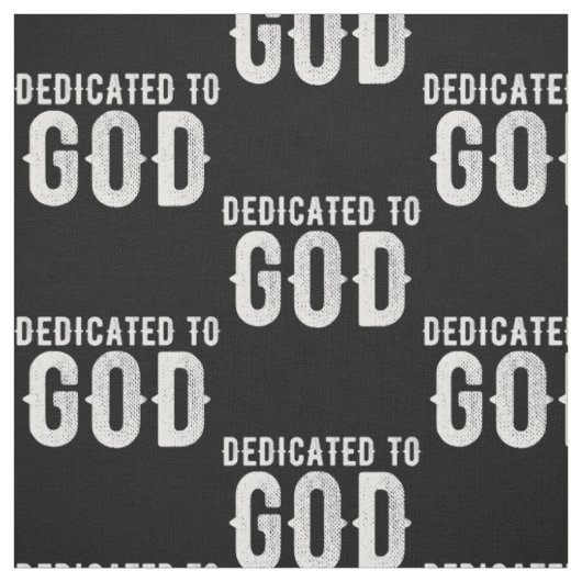 DEDICATED TO GOD COOL WHITE TEKST STOF (Swatch)