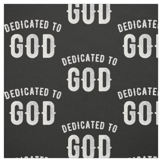 DEDICATED TO GOD COOL WHITE TEKST STOF (Swatch)