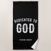 DEDICATED TO GOD  COOL WHITE TEKST STRANDLAKEN (Voorkant)