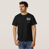 DEDICATED TO GOD COOL WHITE TEKST T-SHIRT (Voorkant volledig)