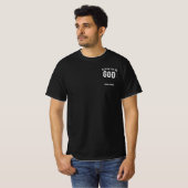 DEDICATED TO GOD COOL WHITE TEKST T-SHIRT (Voorkant volledig)
