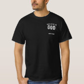 DEDICATED TO GOD COOL WHITE TEKST T-SHIRT (Voorkant)