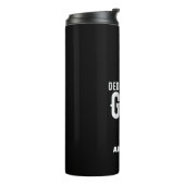 DEDICATED TO GOD COOL WHITE TEKST THERMOSBEKER (Gedraaid links)