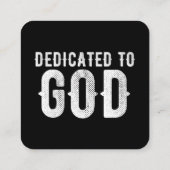 DEDICATED TO GOD COOL  WHITE TEKST VIERKANTE VISITEKAARTJE (Achterkant)