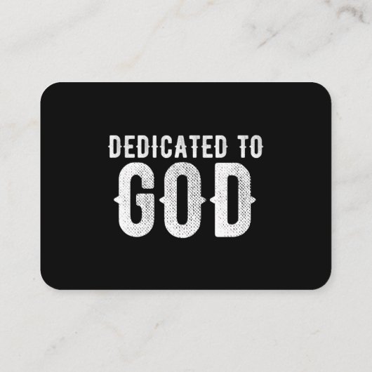 DEDICATED TO GOD COOL  WHITE TEKST VISITEKAARTJE (Achterkant)