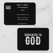 DEDICATED TO GOD COOL  WHITE TEKST VISITEKAARTJE (Voorkant / Achterkant)