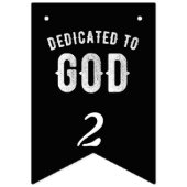 DEDICATED TO GOD COOL WHITE TEKST VLAGGETJES (Tweede vlag)